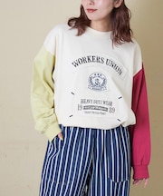 16/-OE天竺 布帛 ワッペン プルオーバー