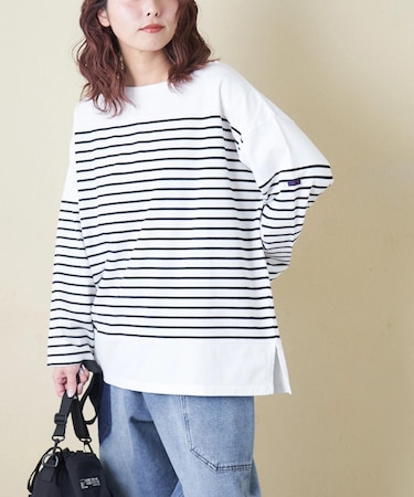 21/-天竺 バスク ボーダー Tシャツ