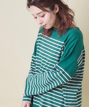 21/-天竺 バスク ボーダー Tシャツ