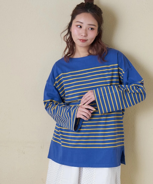 21/-天竺 バスク ボーダー Tシャツ