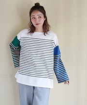 21/-天竺 バスク ボーダー Tシャツ