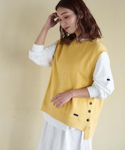 ガーゼ裏毛 脇スリット スウェット ベスト