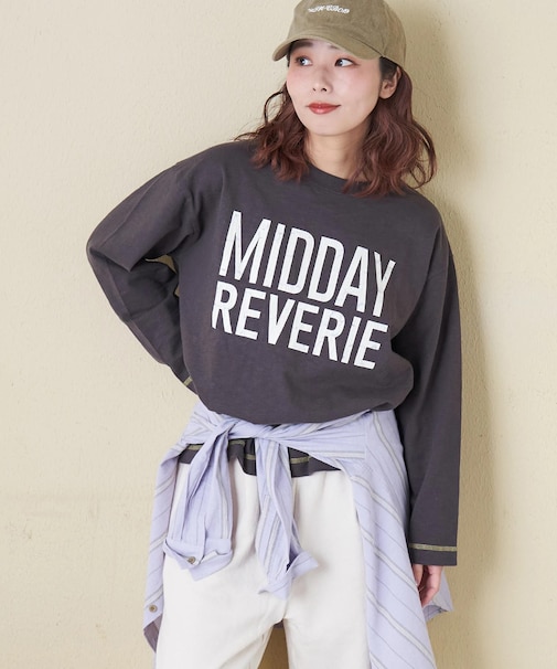 10/-スラブ天竺 クルーネック ロングTシャツ