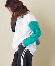 10/-スラブ天竺 クルーネック ロングTシャツ