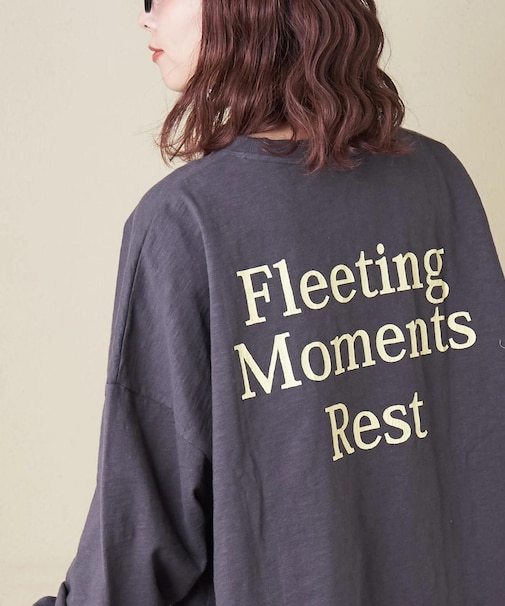 10/-スラブ天竺 バックプリント パフスリーブ プルオーバー