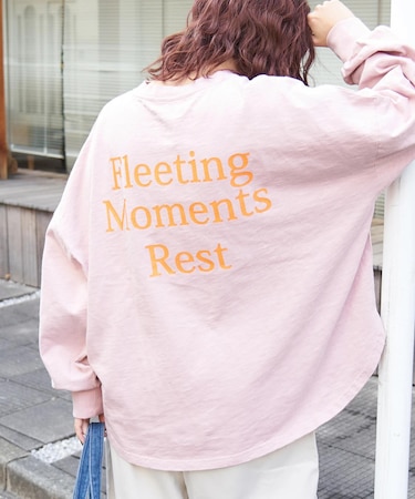 10/-スラブ天竺 バックプリント パフスリーブ プルオーバー