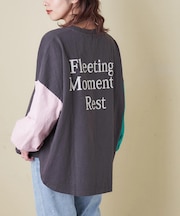 10/-スラブ天竺 バックプリント パフスリーブ プルオーバー