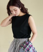 30/-フライス 無地 タンクトップ