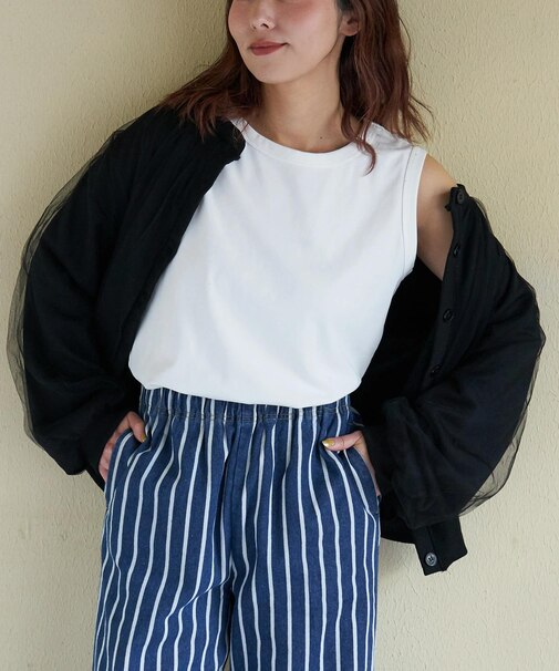 30/-フライス 無地 タンクトップ