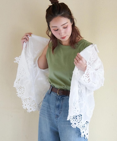 30/-フライス 無地 タンクトップ