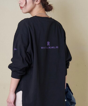 20/-OE天竺 バックプリント ロングTシャツ