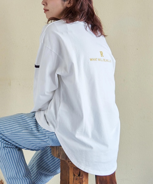 20/-OE天竺 バックプリント ロングTシャツ