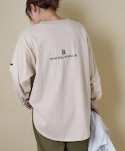 20/-OE天竺 バックプリント ロングTシャツ