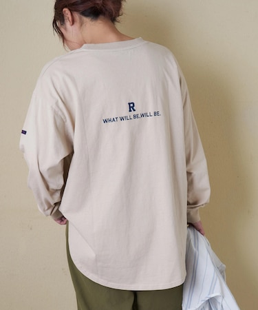 20/-OE天竺 バックプリント ロングTシャツ