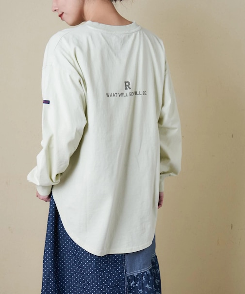 20/-OE天竺 バックプリント ロングTシャツ