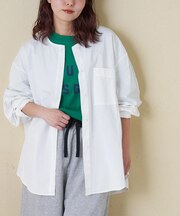 ノーカラー ビッグシャツ
