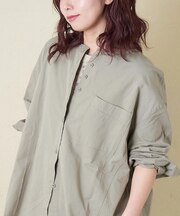 ノーカラー ビッグシャツ