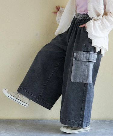 デニム ピグメント ビッグ イージーパンツ