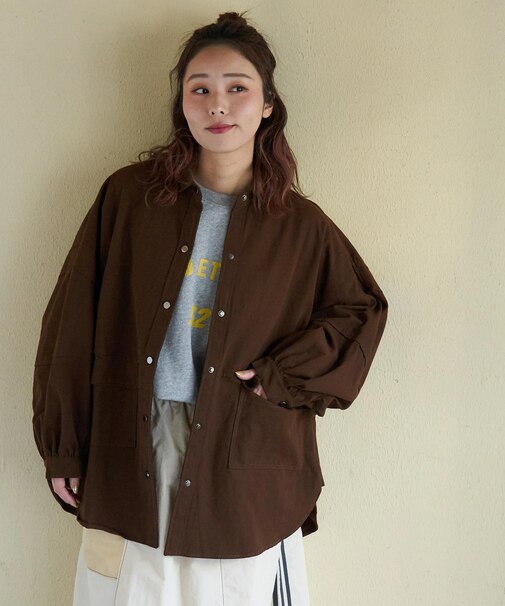 コットン ツイル シャツ ジャケット