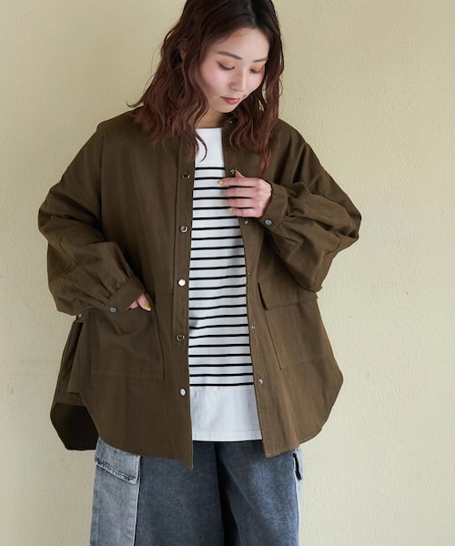 コットン ツイル シャツ ジャケット｜キューブシュガーの通販｜&mall