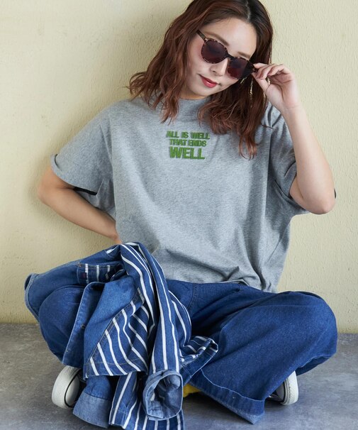 20/-OE天竺 汗染み防止加工 モックネック Tシャツ