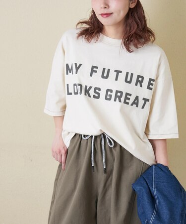 20/-OE天竺 ロゴプリント Tシャツ