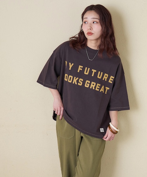 20/-OE天竺 ロゴプリント Tシャツ