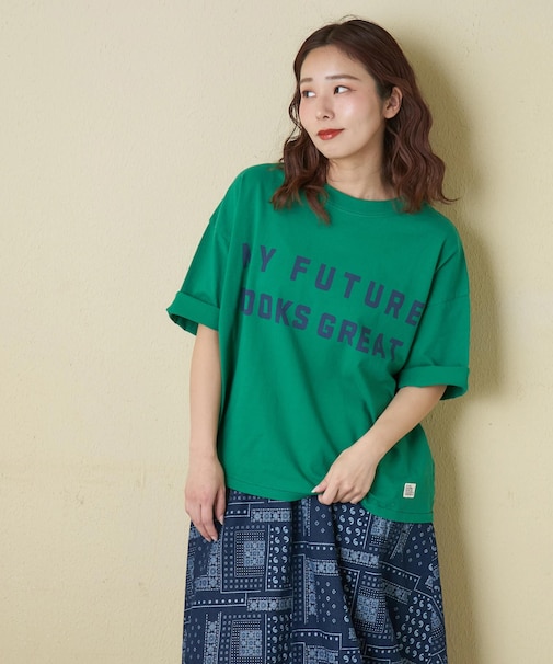 20/-OE天竺 ロゴプリント Tシャツ