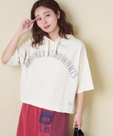 20/-OE天竺 ロゴプリント パーカー