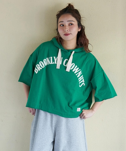 20/-OE天竺 ロゴプリント パーカー