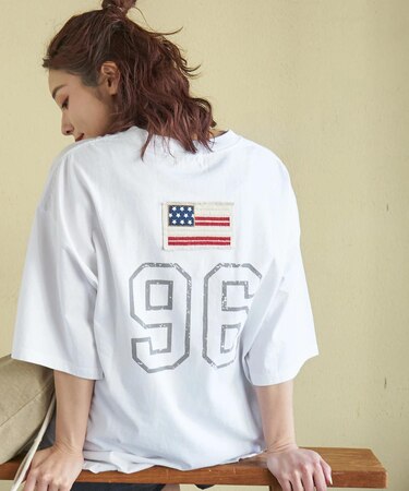 20/-OE天竺 星条旗 ワッペン Tシャツ