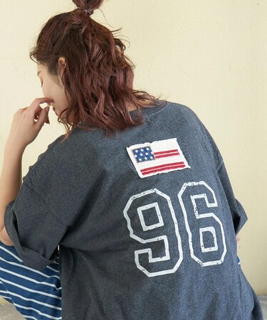 20/-OE天竺 星条旗 ワッペン Tシャツ