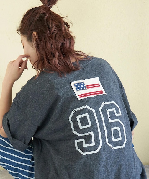 20/-OE天竺 星条旗 ワッペン Tシャツ