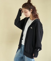 接触冷感 ・ UVカット 天竺 ドルマン ジップパーカー