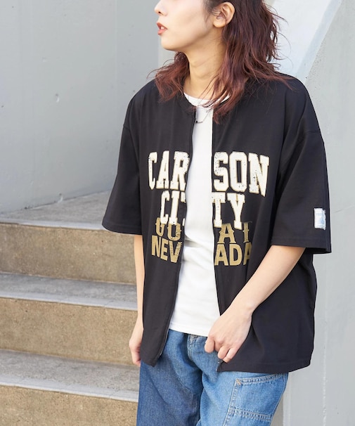 接触冷感・UVカット 天竺 ７分袖 ジップ カーディガン