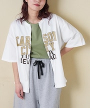 接触冷感・UVカット 天竺 7分袖 ジップ カーディガン