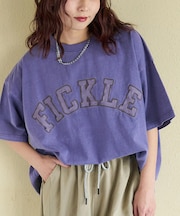 20/-OE天竺 ピグメント染 ロゴ パッチ Tシャツ