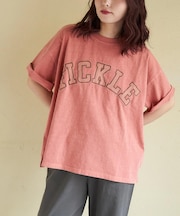 20/-OE天竺 ピグメント染 ロゴ パッチ Tシャツ