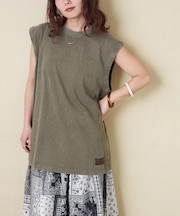 ピグメント染 ノースリーブ Tシャツ