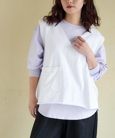 裏毛 スウェット Vネック ルーズ ベスト