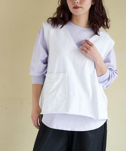 裏毛 スウェット Vネック ルーズ ベスト