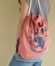 20/-OE天竺 ピグメント染 ナップサック トートバッグ