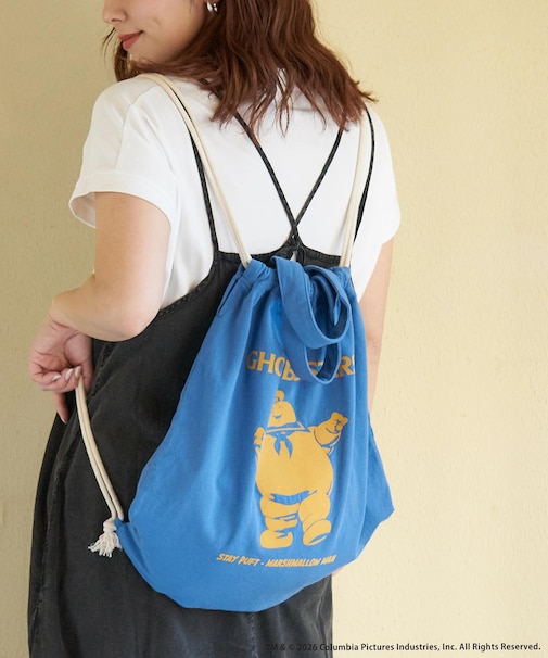 20/-OE天竺 マシュマロマン ナップサック トートバッグ