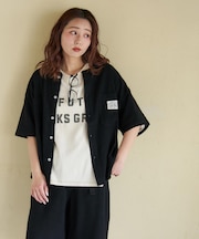 麻レーヨン ボイル ワークシャツ