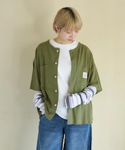 麻レーヨン ボイル ワークシャツ