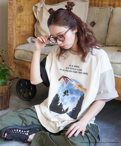 21/-OE天竺 E.T. フォトプリント Tシャツ｜キューブシュガーの通販