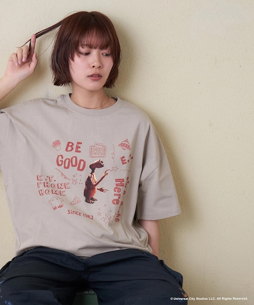 21/-OE天竺 E.T. ドルマン Tシャツ