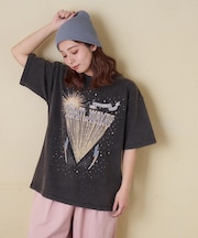 21/-OE天竺 パウダー加工 ツアーTシャツ