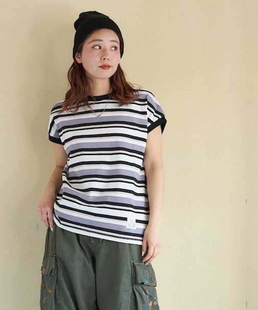 レトロボーダー 汗染み軽減 ノースリーブ プルオーバー