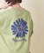21/-OE天竺 汗染み防止加工 フラワープリント ＆ 刺繍 Tシャツ